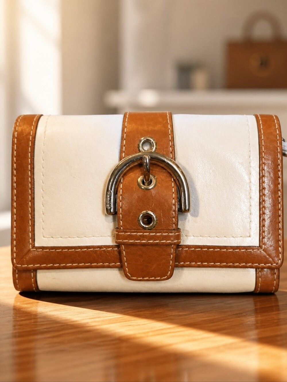 Vintage Coach Leather Buckle Wallet